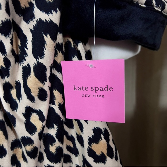 *NWT* KATE SPADE Animal Print Long Sleeve Shawl Collar Neck Robe - Picture 4 of 9